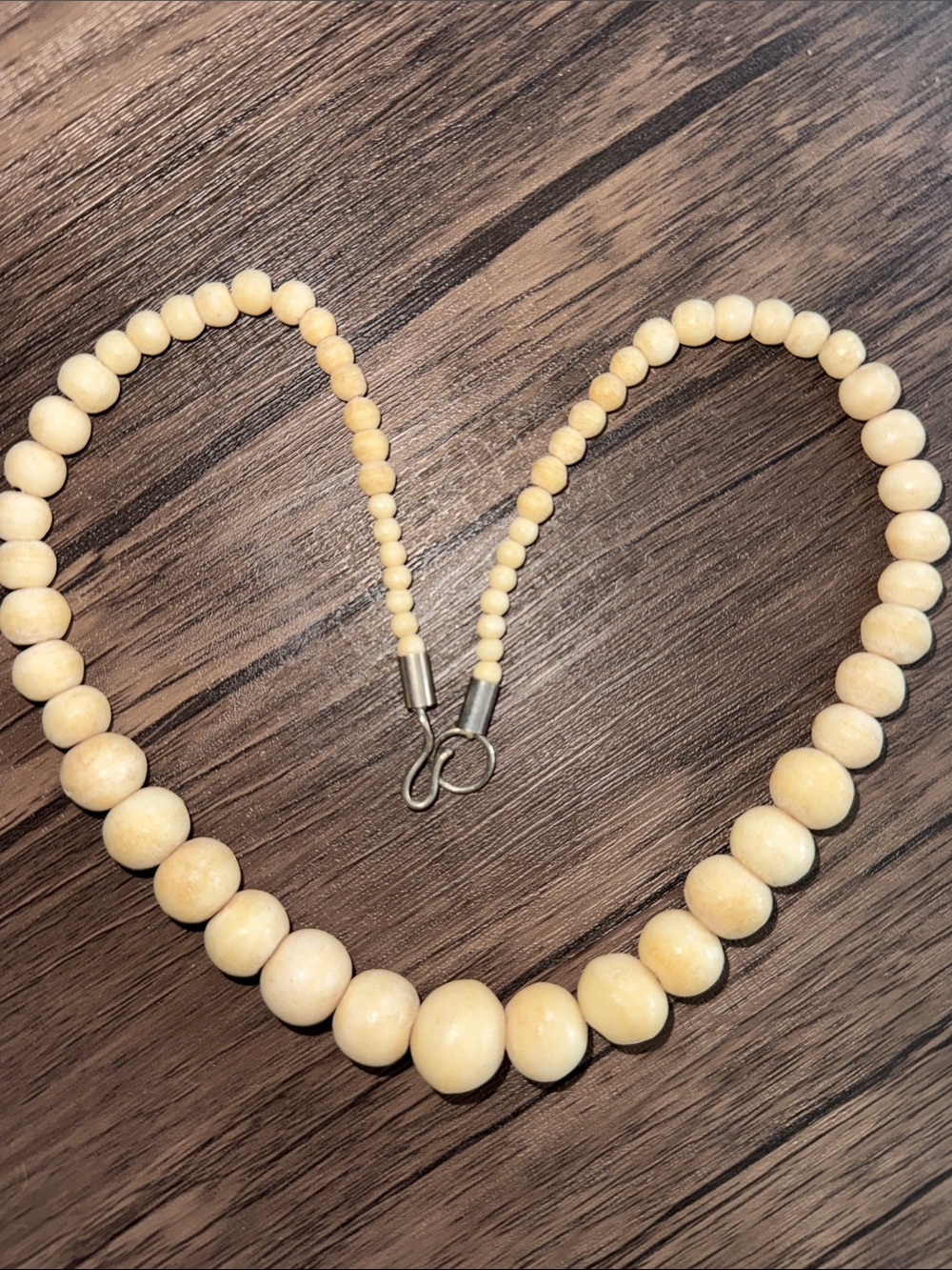 Beaded necklace carved Bone